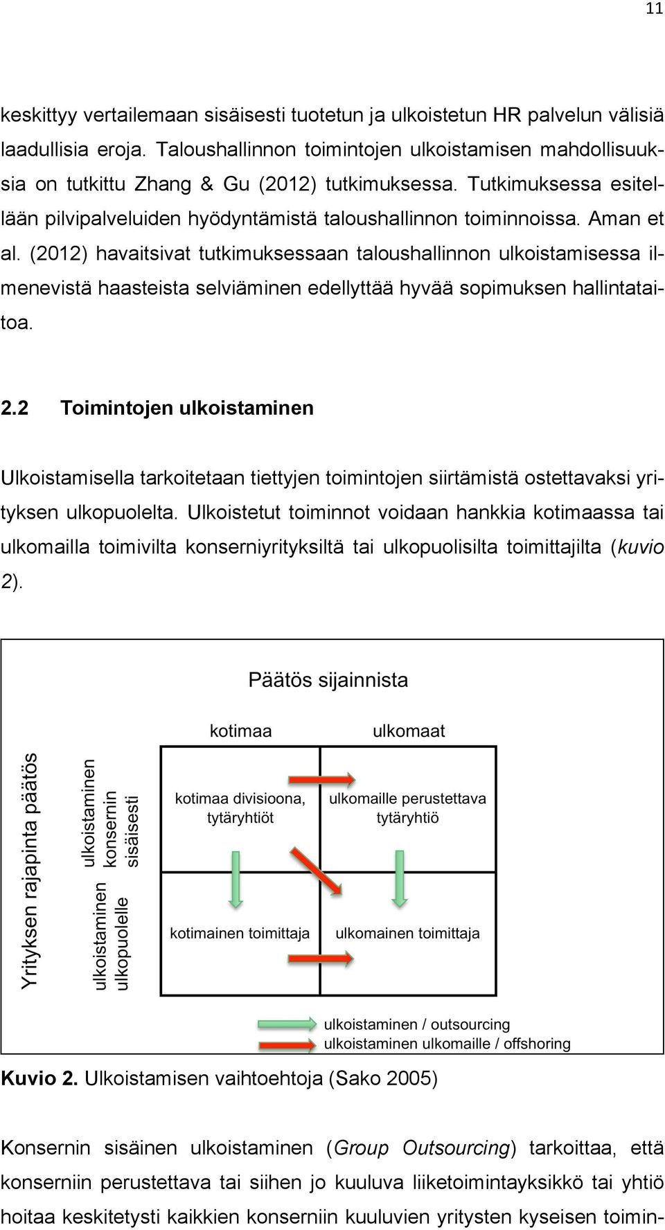 (2012) havaitsivat tutkimuksessaan taloushallinnon ulkoistamisessa ilmenevistä haasteista selviäminen edellyttää hyvää sopimuksen hallintataitoa. 2.