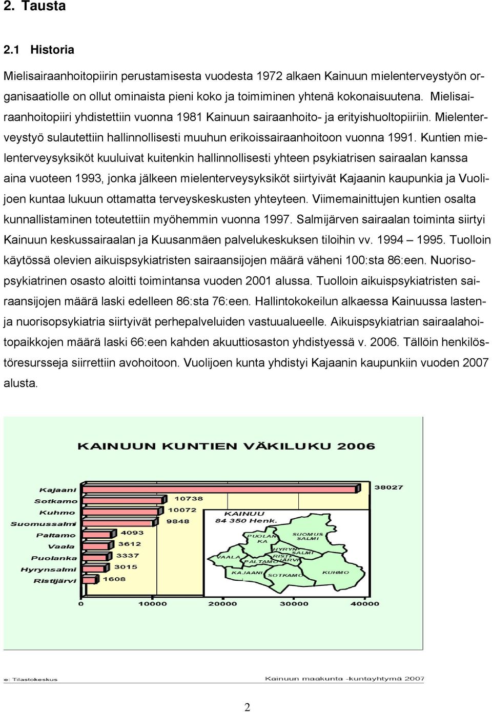 Kuntien mielenterveysyksiköt kuuluivat kuitenkin hallinnollisesti yhteen psykiatrisen sairaalan kanssa aina vuoteen 1993, jonka jälkeen mielenterveysyksiköt siirtyivät Kajaanin kaupunkia ja Vuolijoen