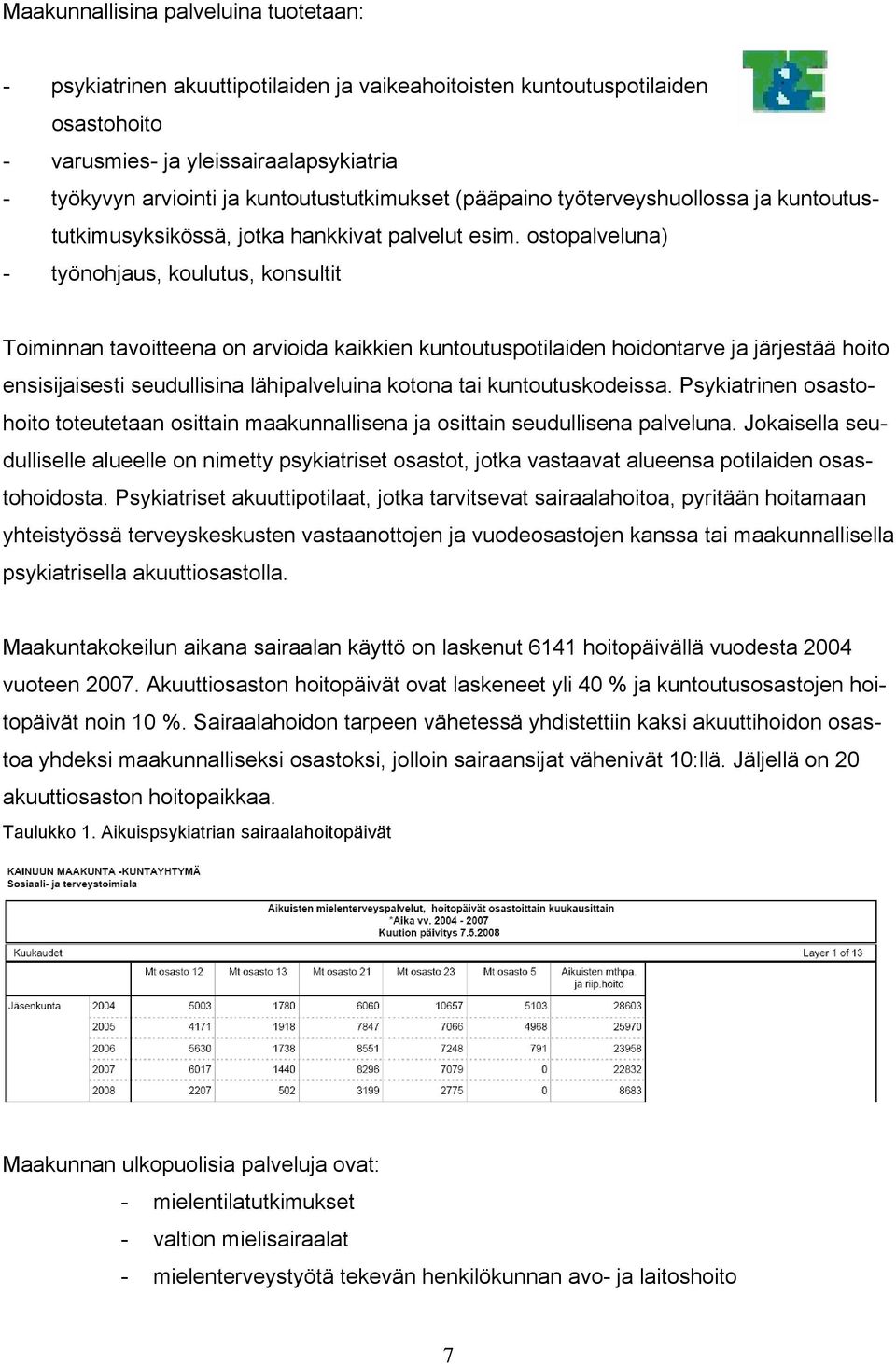 ostopalveluna) - työnohjaus, koulutus, konsultit Toiminnan tavoitteena on arvioida kaikkien kuntoutuspotilaiden hoidontarve ja järjestää hoito ensisijaisesti seudullisina lähipalveluina kotona tai