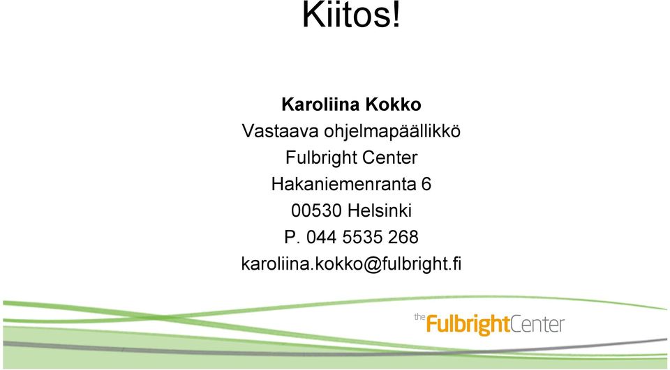 ohjelmapäällikkö Fulbright Center