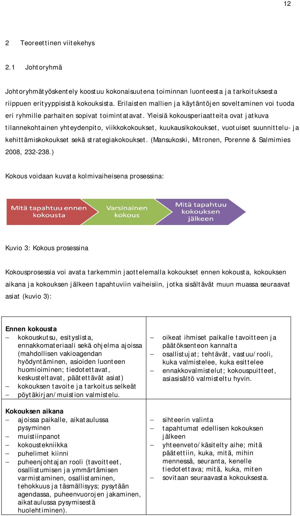 Yleisiä kokousperiaatteita ovat jatkuva tilannekohtainen yhteydenpito, viikkokokoukset, kuukausikokoukset, vuotuiset suunnittelu- ja kehittämiskokoukset sekä strategiakokoukset.