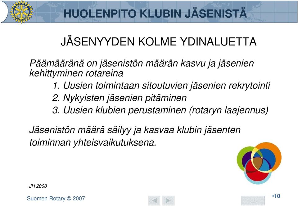 Nykyisten jäsenien pitäminen 3.