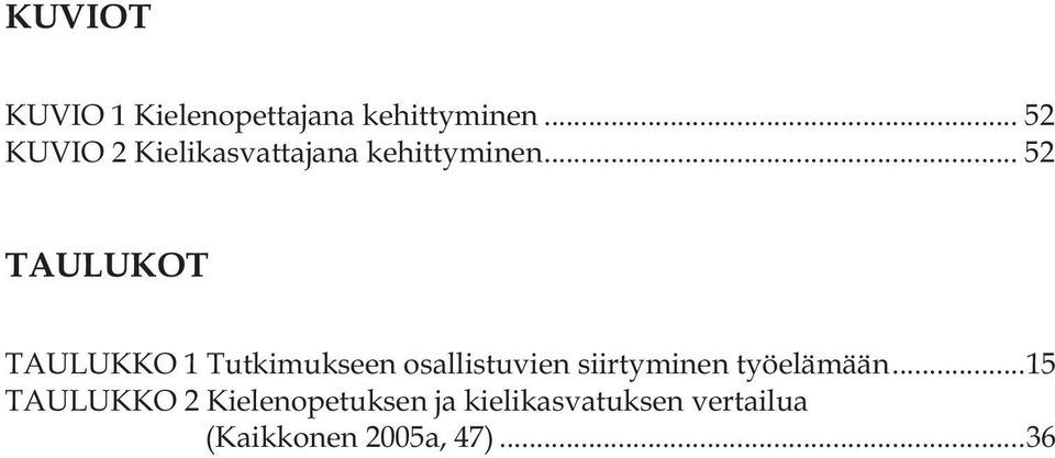 .. 52 TAULUKOT TAULUKKO 1 Tutkimukseen osallistuvien