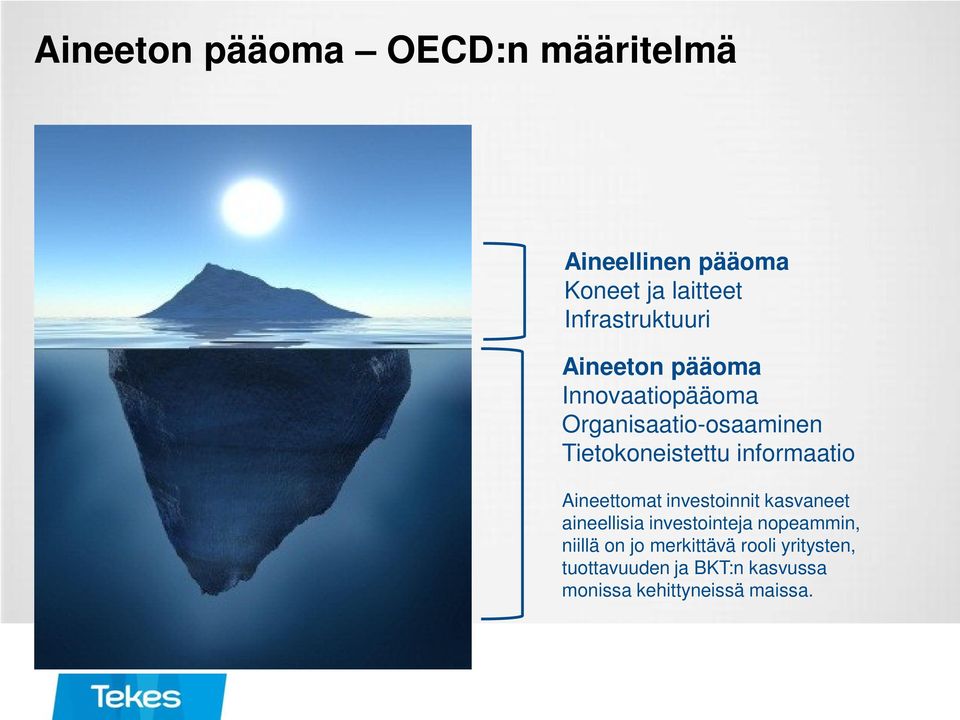 Tietokoneistettu informaatio Aineettomat investoinnit kasvaneet aineellisia