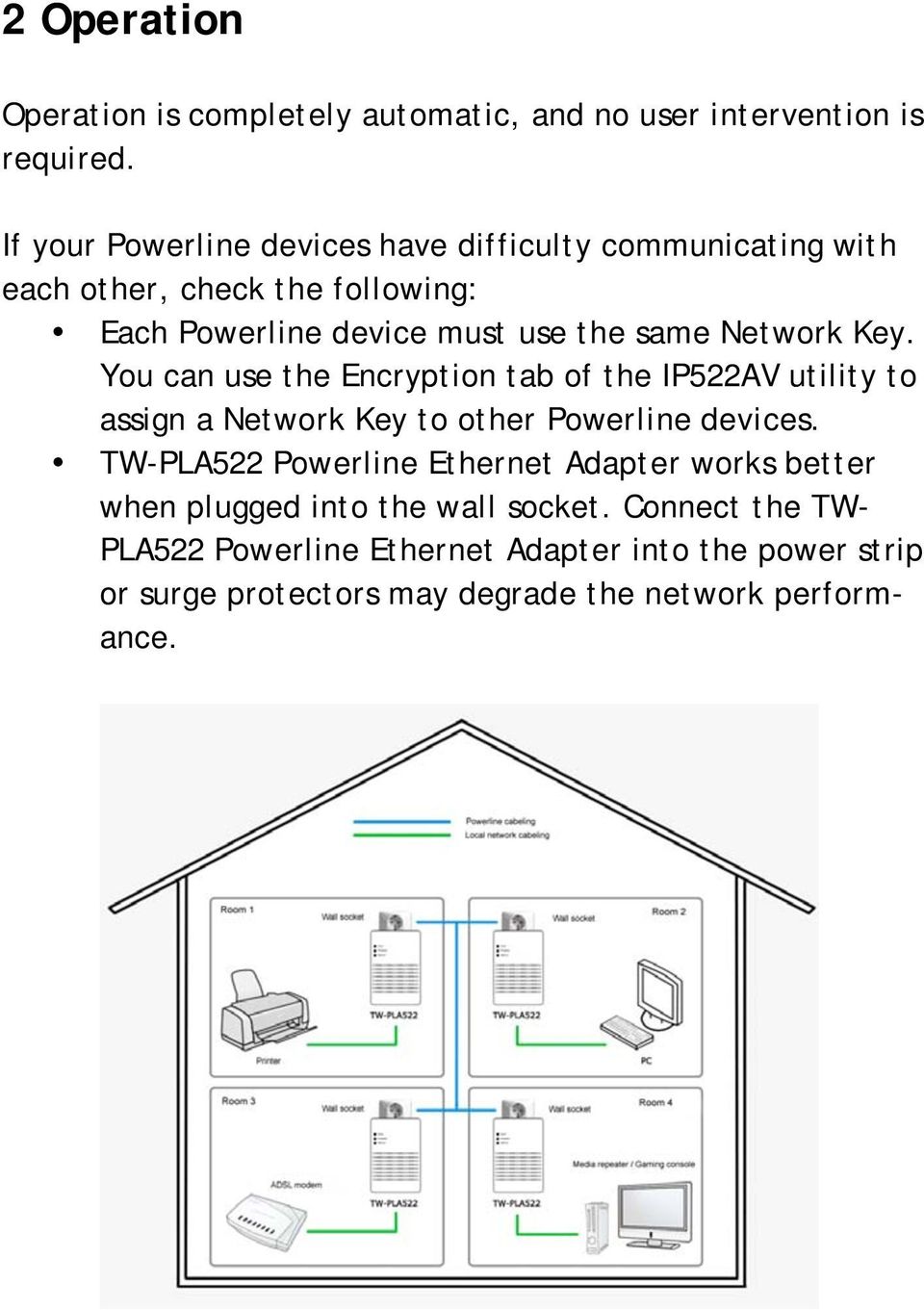 Network Key. You can use the Encryption tab of the IP522AV utility to assign a Network Key to other Powerline devices.