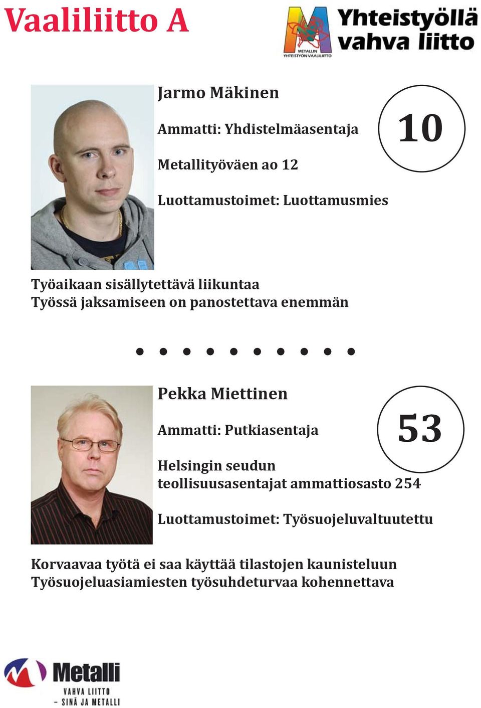 Ammatti: Putkiasentaja 53 Helsingin seudun teollisuusasentajat ammattiosasto 254 Luottamustoimet: