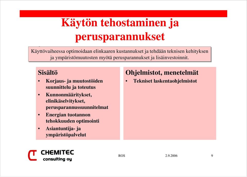 Korjaus- ja muutostöiden suunnittelu ja toteutus Kunnonmääritykset, elinikäselvitykset,