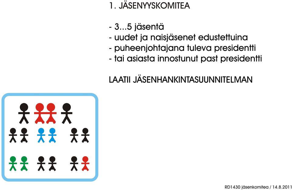 edustettuina - puheenjohtajana tuleva