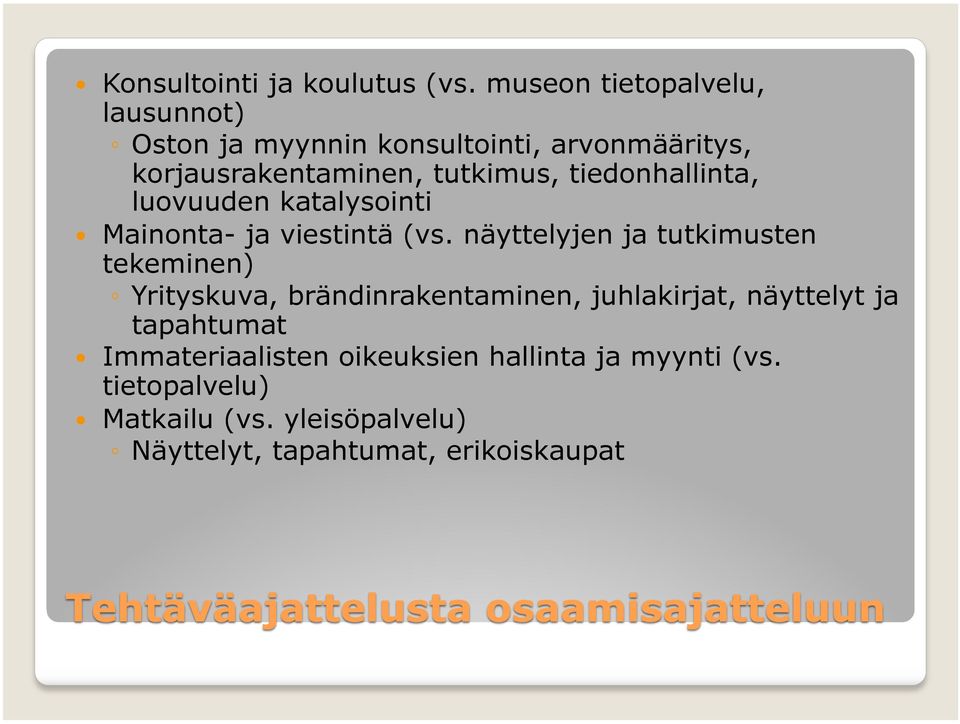 tiedonhallinta, luovuuden katalysointi Mainonta- ja viestintä (vs.