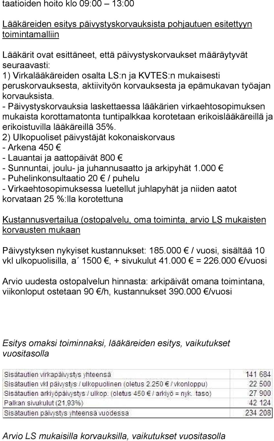 - Päivystyskorvauksia laskettaessa lääkärien virkaehtosopimuksen mukaista korottamatonta tuntipalkkaa korotetaan erikoislääkäreillä ja erikoistuvilla lääkäreillä 35%.