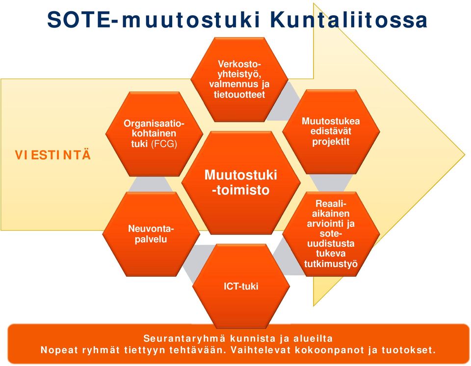 edistävät projektit Reaaliaikainen arviointi ja soteuudistusta tukeva tutkimustyö