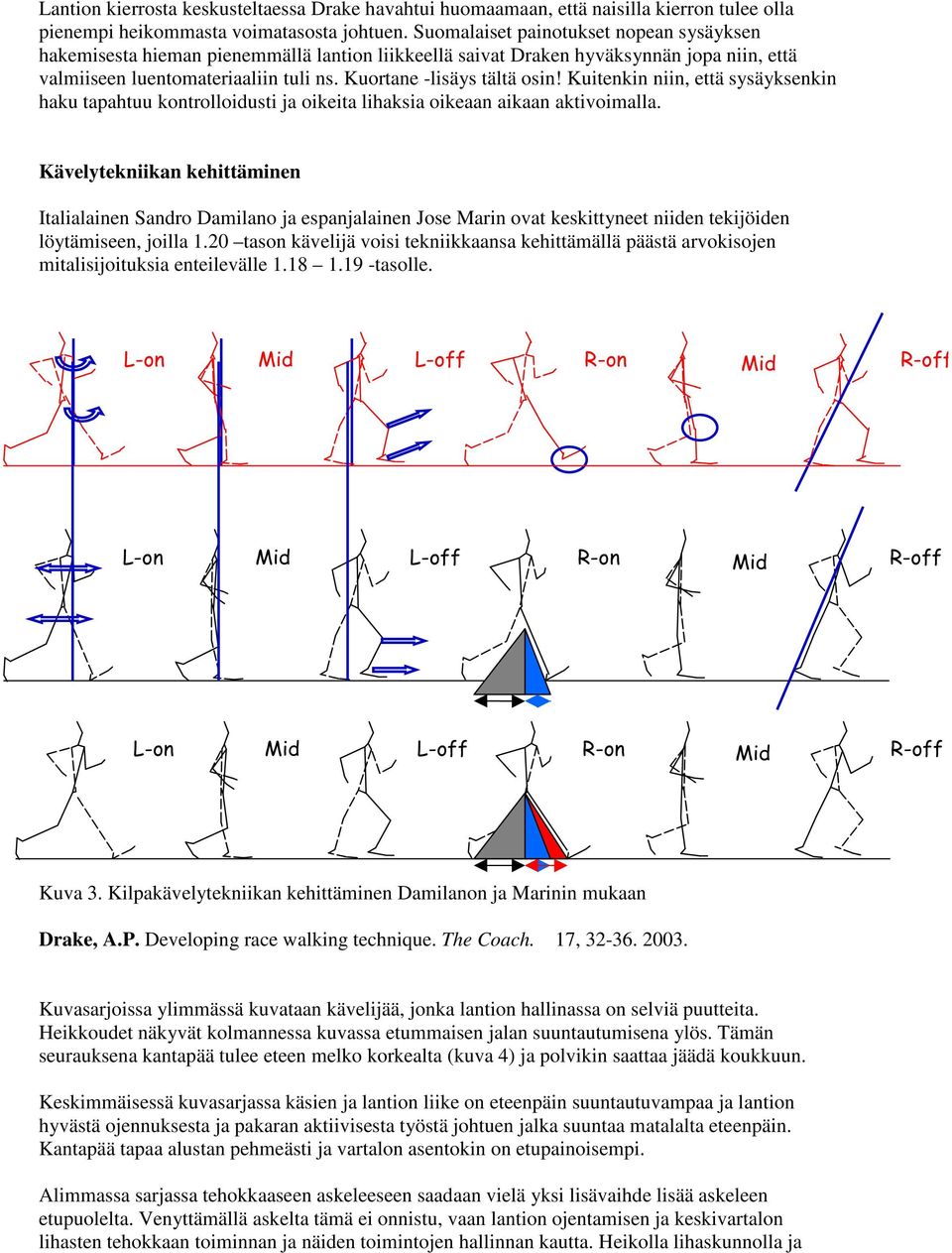 Kuitenkin niin, että sysäyksenkin haku tapahtuu kontrolloidusti ja oikeita lihaksia oikeaan aikaan aktivoimalla.