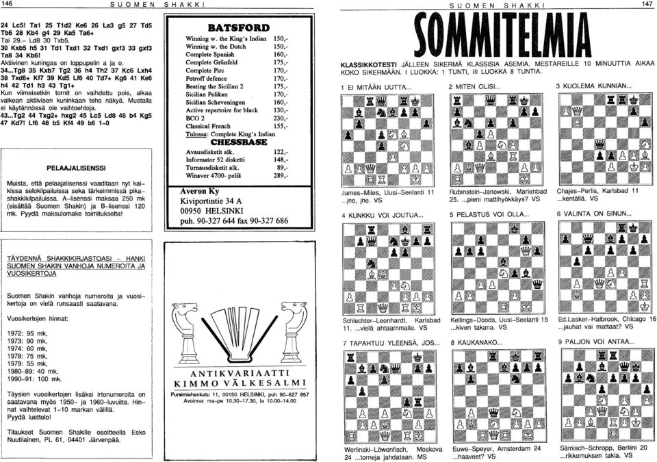 Kb61 Aktiivinen kuningas on loppupeiin a ja o. 34.