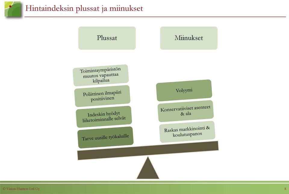 miinukset Plussat