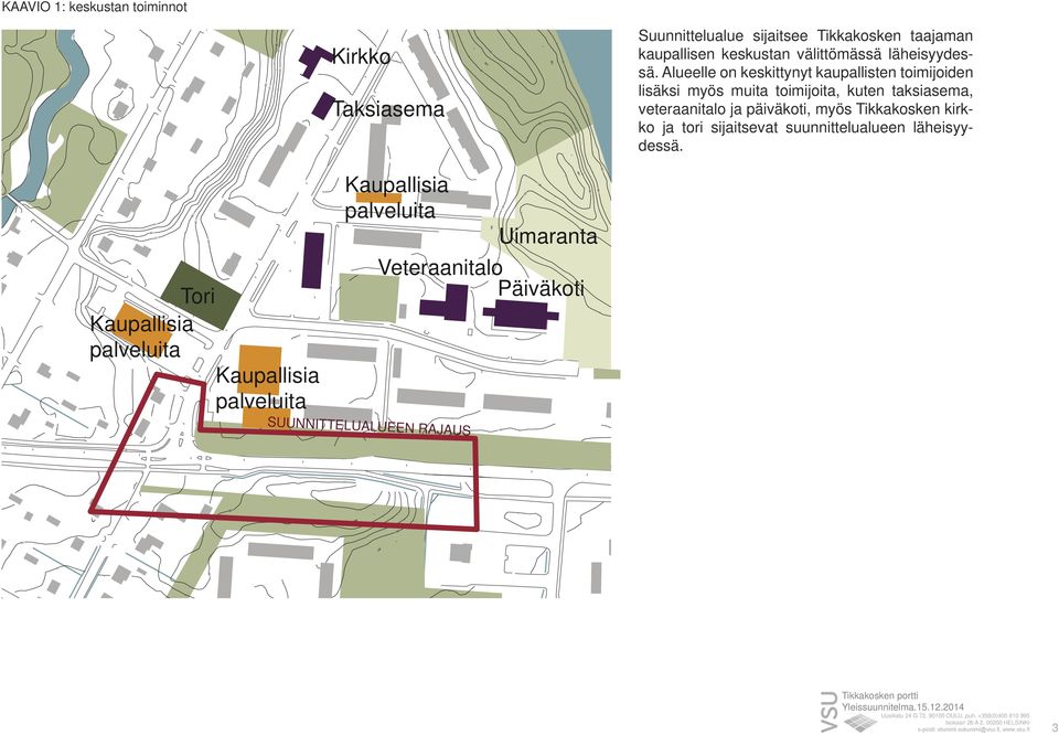 Alueelle on keskittynyt kaupallisten toimijoiden lisäksi myös muita toimijoita, kuten taksiasema, veteraanitalo ja päiväkoti, myös