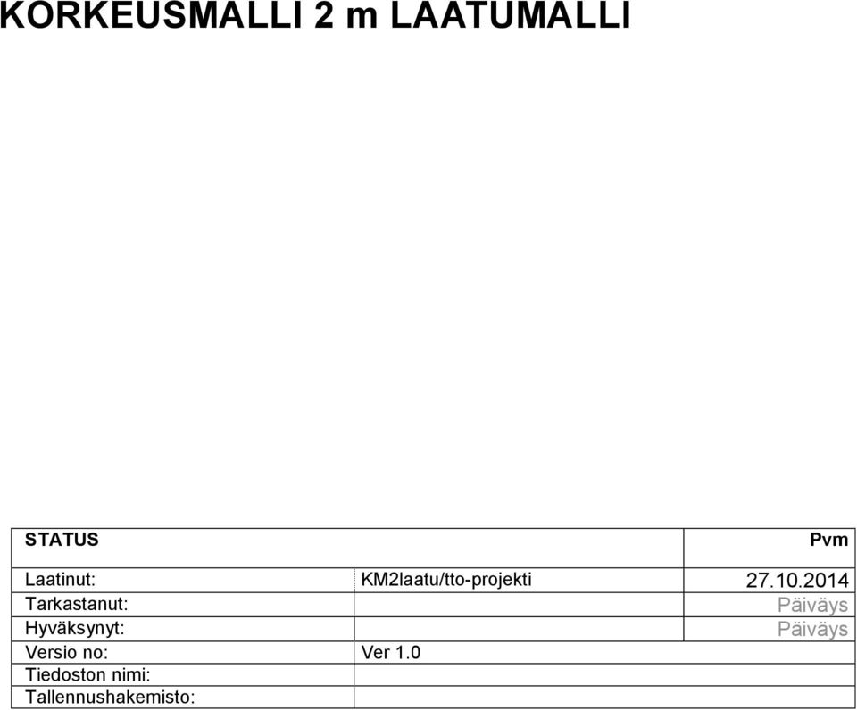 2014 Tarkastanut: Päiväys Hyväksynyt: