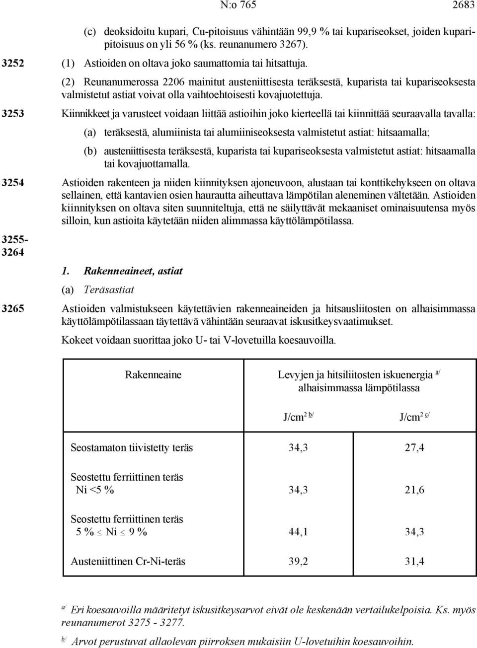 (2) Reunanumerossa 2206 mainitut austeniittisesta teräksestä, kuparista tai kupariseoksesta valmistetut astiat voivat olla vaihtoehtoisesti kovajuotettuja.