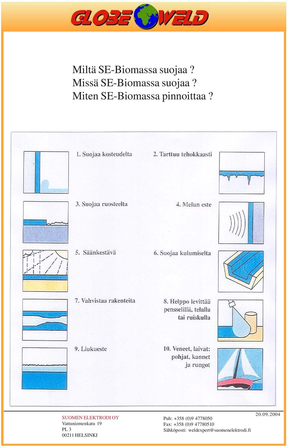 SUOMEN ELEKTRODI OY Vattuniemenkatu 19 PL 3 00211 HELSINKI