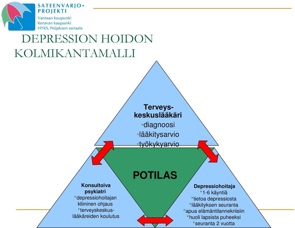 terveyskeskuslääkäreiden koulutus POTILAS Depressiohoitaja 1-6 käyntiä tietoa