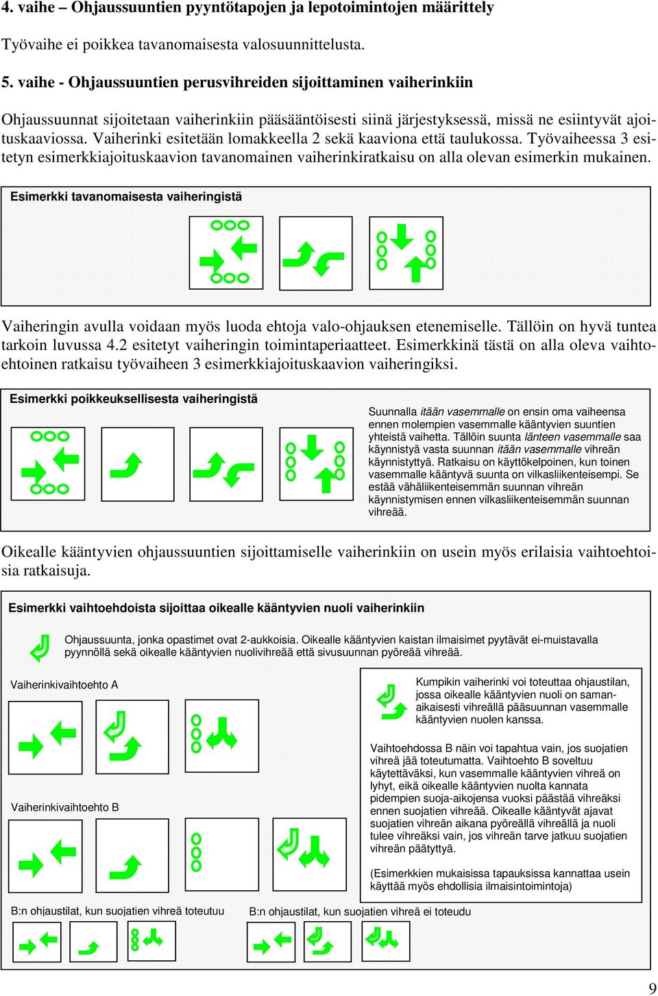 Vaiherinki esitetään lomakkeella 2 sekä kaaviona että taulukossa. Työvaiheessa 3 esitetyn esimerkkiajoituskaavion tavanomainen vaiherinkiratkaisu on alla olevan esimerkin mukainen.