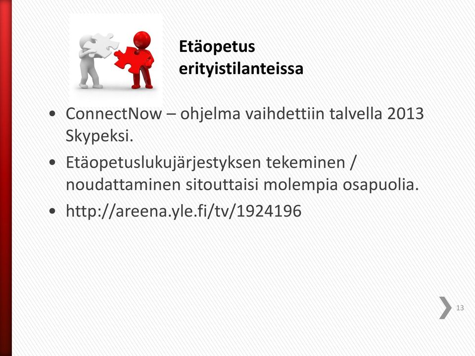 Etäopetuslukujärjestyksen tekeminen /