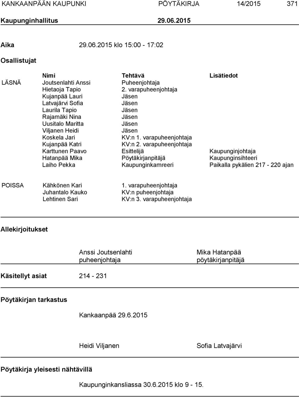 varapuheenjohtaja Kujanpää Katri KV:n 2.