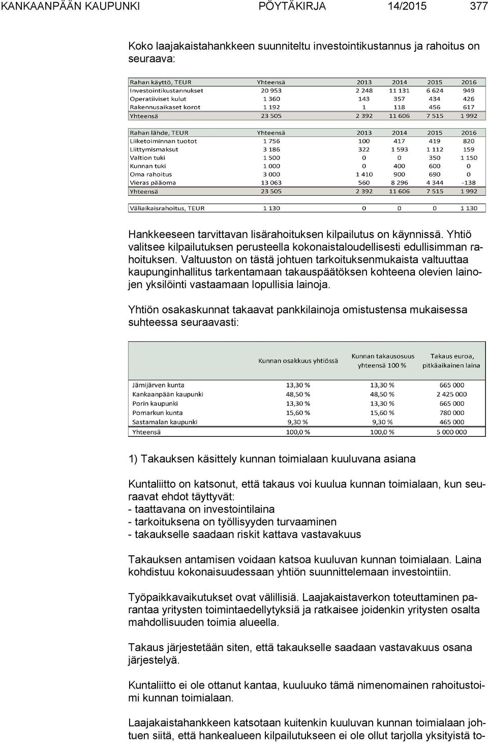 Valtuuston on tästä johtuen tarkoituksenmukaista valtuuttaa kau pun gin hal li tus tarkentamaan takauspäätöksen kohteena olevien lai nojen yksilöinti vastaamaan lopullisia lainoja.