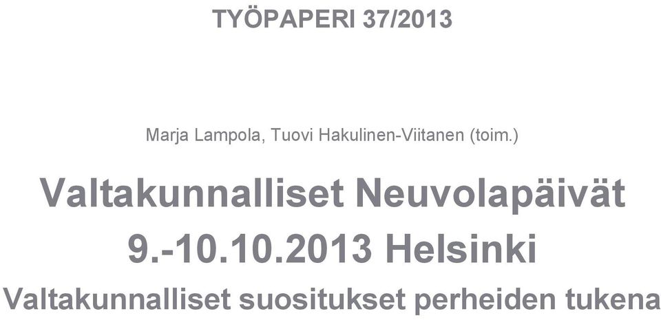 ) Valtakunnalliset Neuvolapäivät 9.-10.