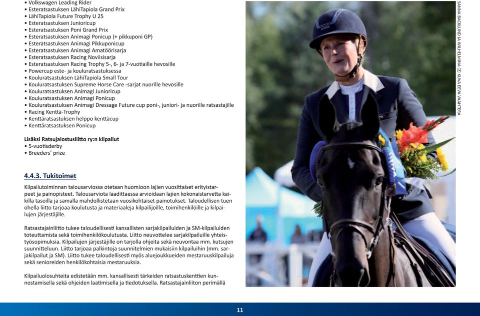 Powercup este- ja kouluratsastuksessa Kouluratsastuksen LähiTapiola Small Tour Kouluratsastuksen Supreme Horse Care -sarjat nuorille hevosille Kouluratsastuksen Animagi Junioricup Kouluratsastuksen