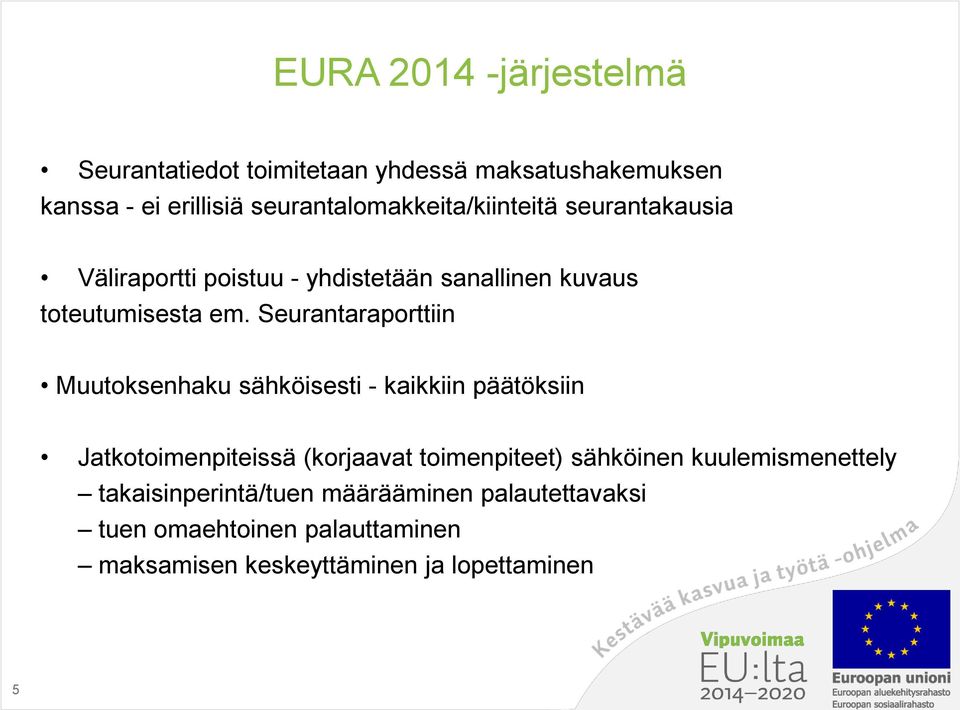 Seurantaraporttiin Muutoksenhaku sähköisesti - kaikkiin päätöksiin Jatkotoimenpiteissä (korjaavat toimenpiteet)