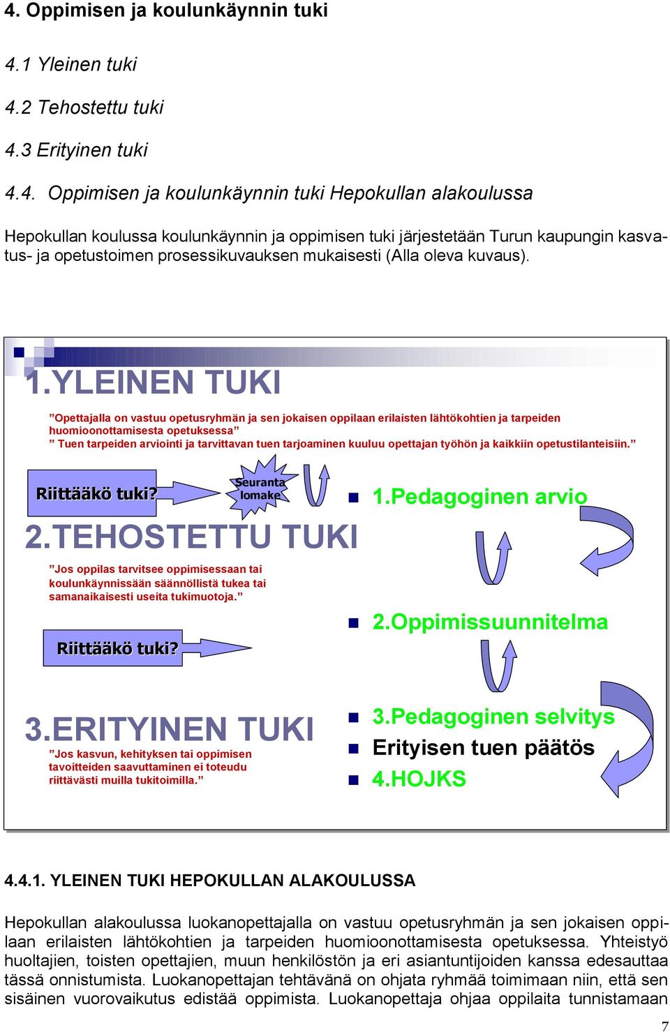 YLEINEN TUKI Opettajalla on vastuu opetusryhmän ja ja sen jokaisen oppilaan erilaisten lähtökohtien ja ja tarpeiden huomioonottamisesta opetuksessa Tuen tarpeiden arviointi ja ja tarvittavan tuen