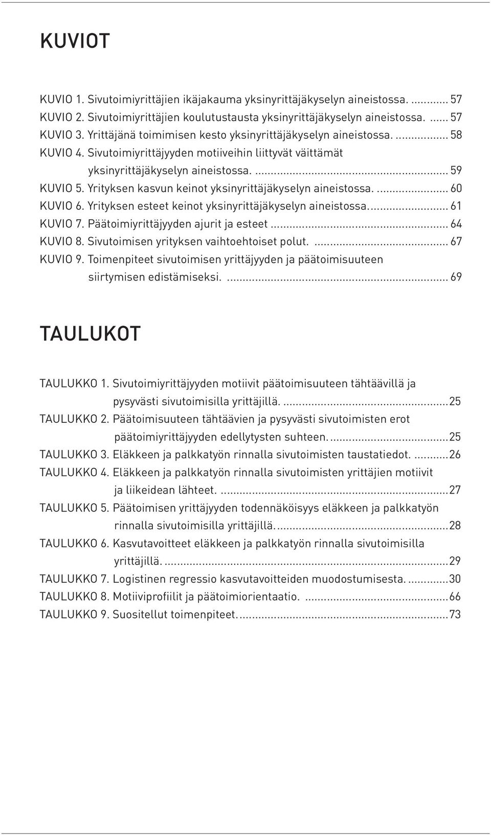 Yrityksen kasvun keinot yksinyrittäjäkyselyn aineistossa... 60 Kuvio 6. Yrityksen esteet keinot yksinyrittäjäkyselyn aineistossa... 61 Kuvio 7. Päätoimiyrittäjyyden ajurit ja esteet... 64 Kuvio 8.