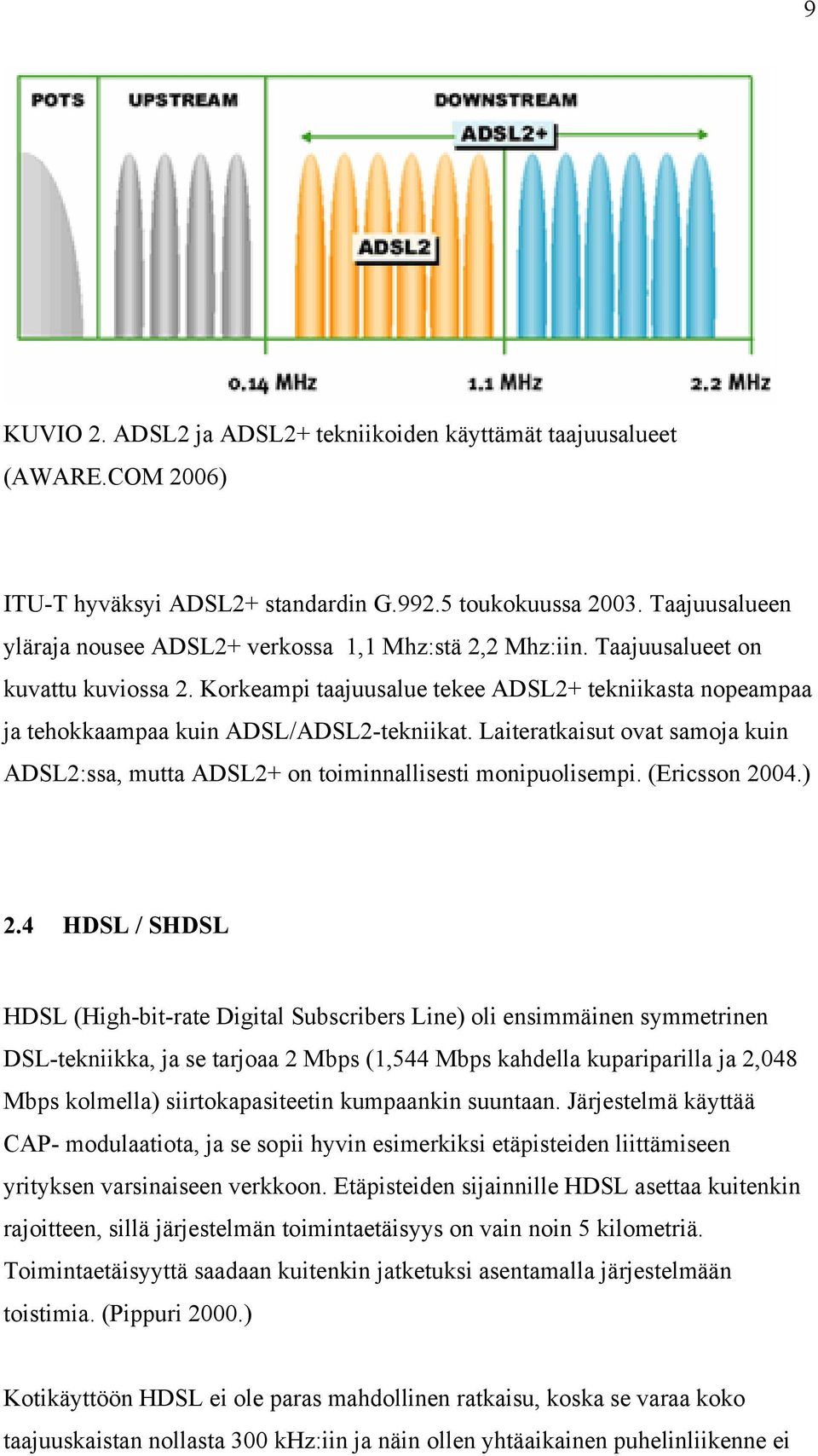 Korkeampi taajuusalue tekee ADSL2+ tekniikasta nopeampaa ja tehokkaampaa kuin ADSL/ADSL2-tekniikat. Laiteratkaisut ovat samoja kuin ADSL2:ssa, mutta ADSL2+ on toiminnallisesti monipuolisempi.