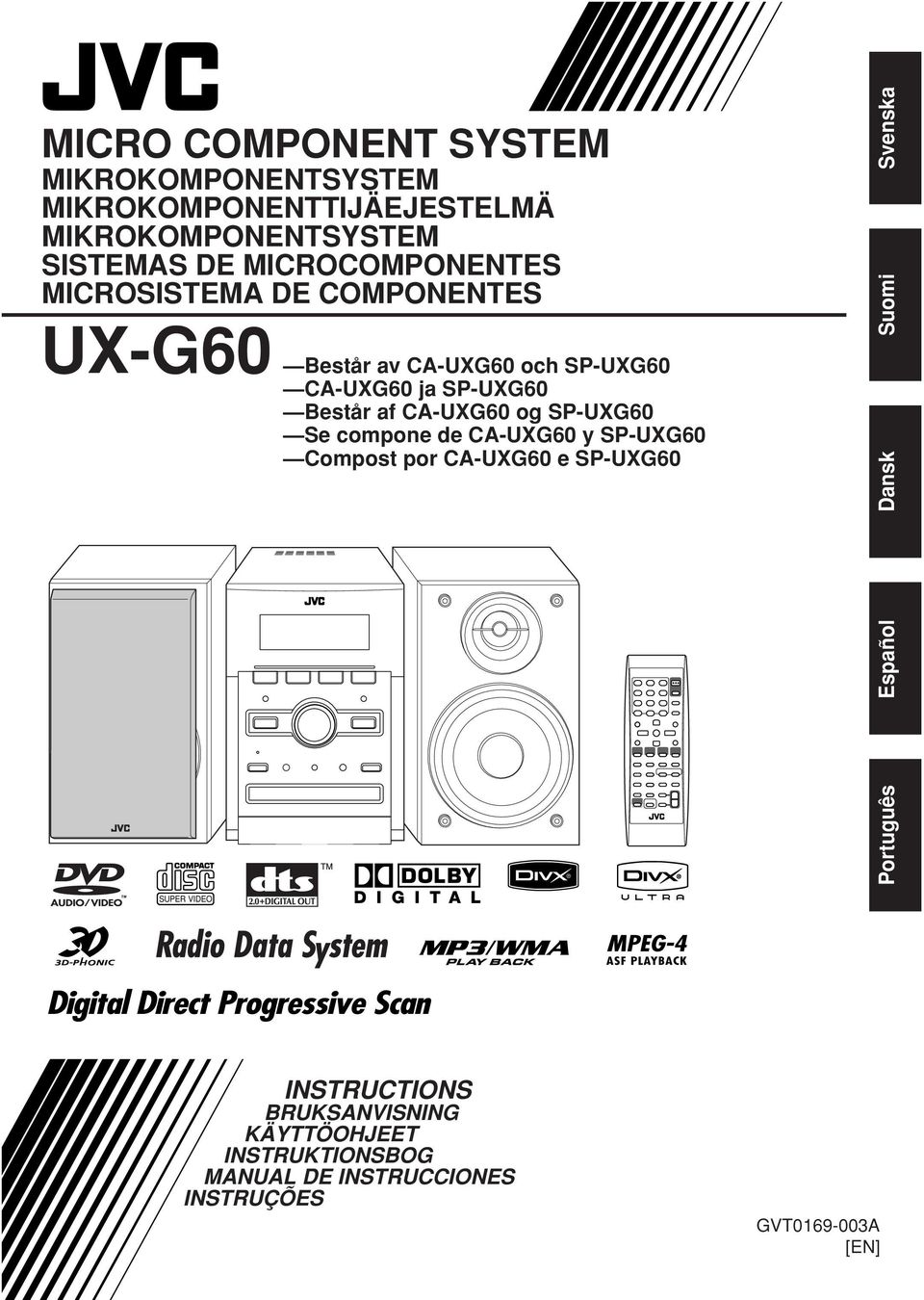 CA-UXG60 og SP-UXG60 Se compone de CA-UXG60 y SP-UXG60 Compost por CA-UXG60 e SP-UXG60 Svenska Português Español