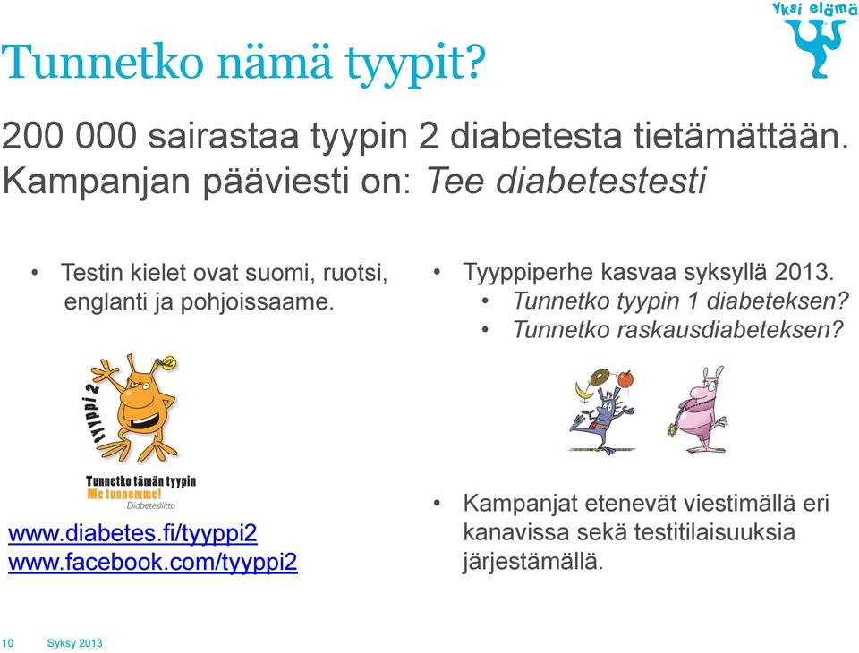 Tyyppiperhe kasvaa syksyllä 2013. Tunnetko tyypin 1 diabeteksen? Tunnetko raskausdiabeteksen? www.