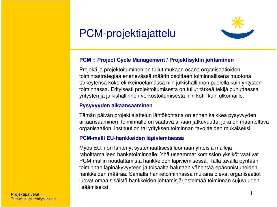 Erityisesti projektoitumisesta on tullut tärkeä tekijä puhuttaessa yritysten ja julkishallinnon verkostoitumisesta niin koti- kuin ulkomaille.