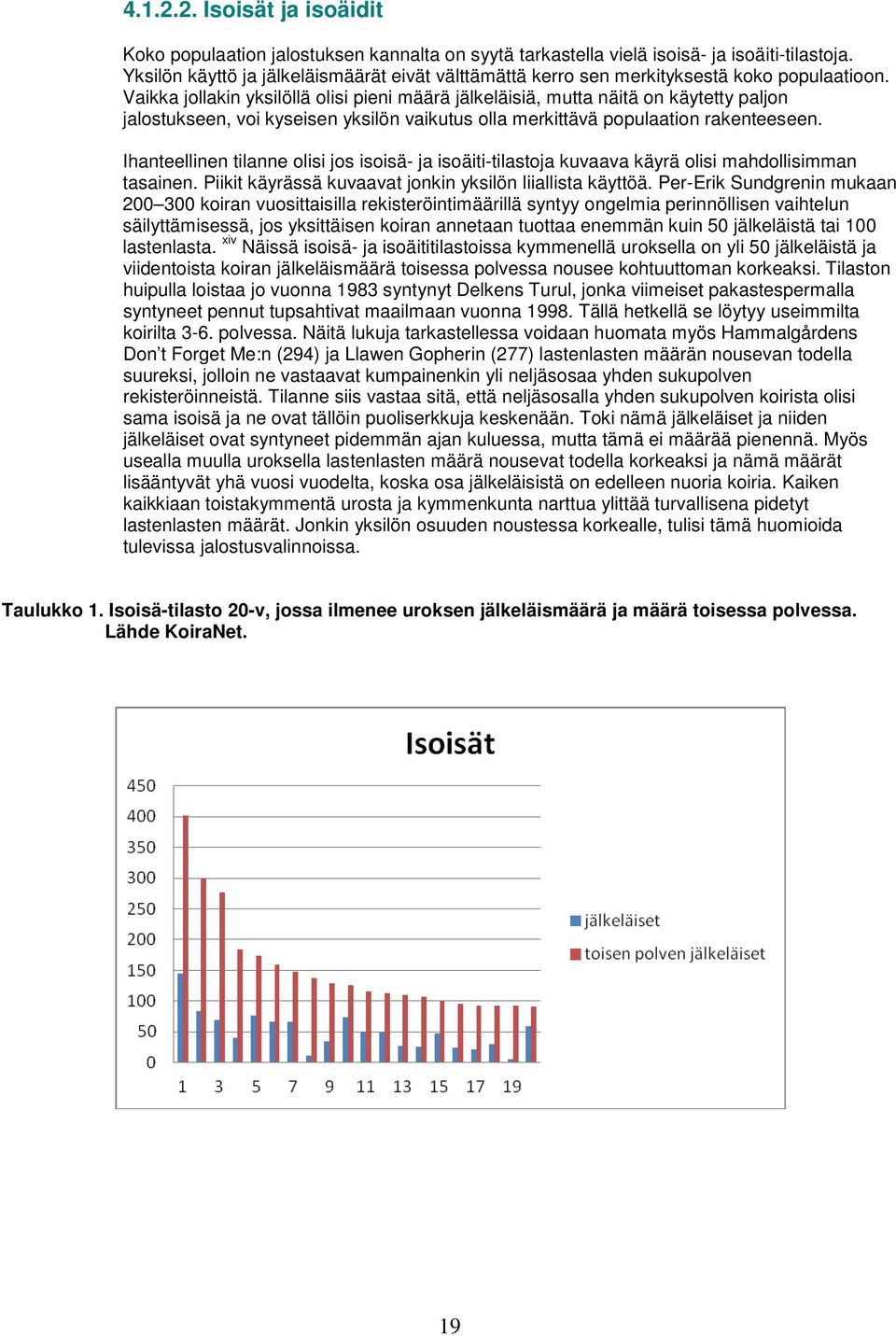 Vaikka jollakin yksilöllä olisi pieni määrä jälkeläisiä, mutta näitä on käytetty paljon jalostukseen, voi kyseisen yksilön vaikutus olla merkittävä populaation rakenteeseen.