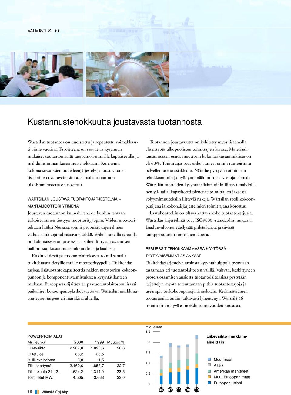Konsernin kokonaisresurssien uudelleenjärjestely ja joustavuuden lisääminen ovat avainasioita. Samalla tuotannon ulkoistamisastetta on nostettu.