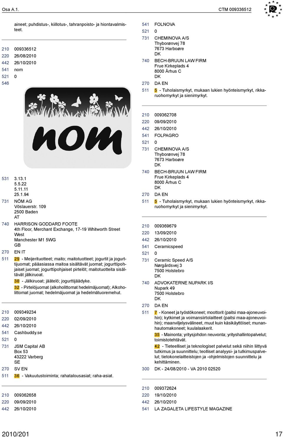 ja sienimyrkyt. 22 3.13.1 5.5.22 5.11.11 25.1.94 NÖM AG Vöslauerstr.