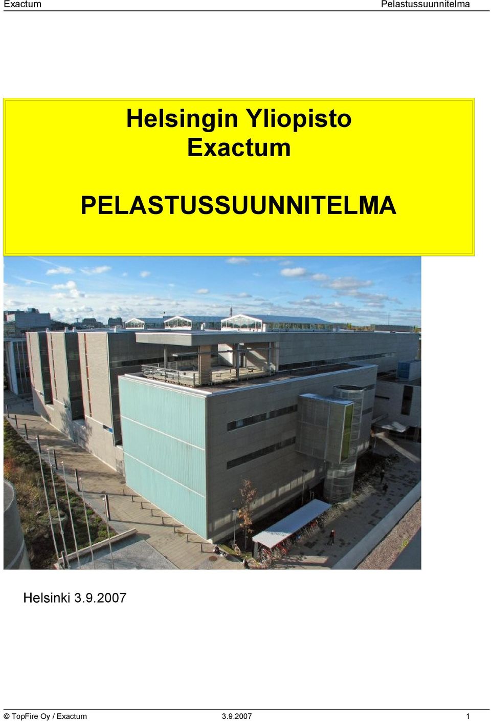 PELASTUSSUUNNITELMA