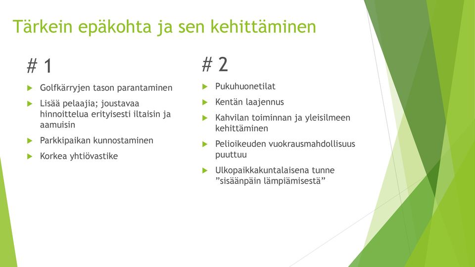 yhtiövastike # 2 Pukuhuonetilat Kentän laajennus Kahvilan toiminnan ja yleisilmeen