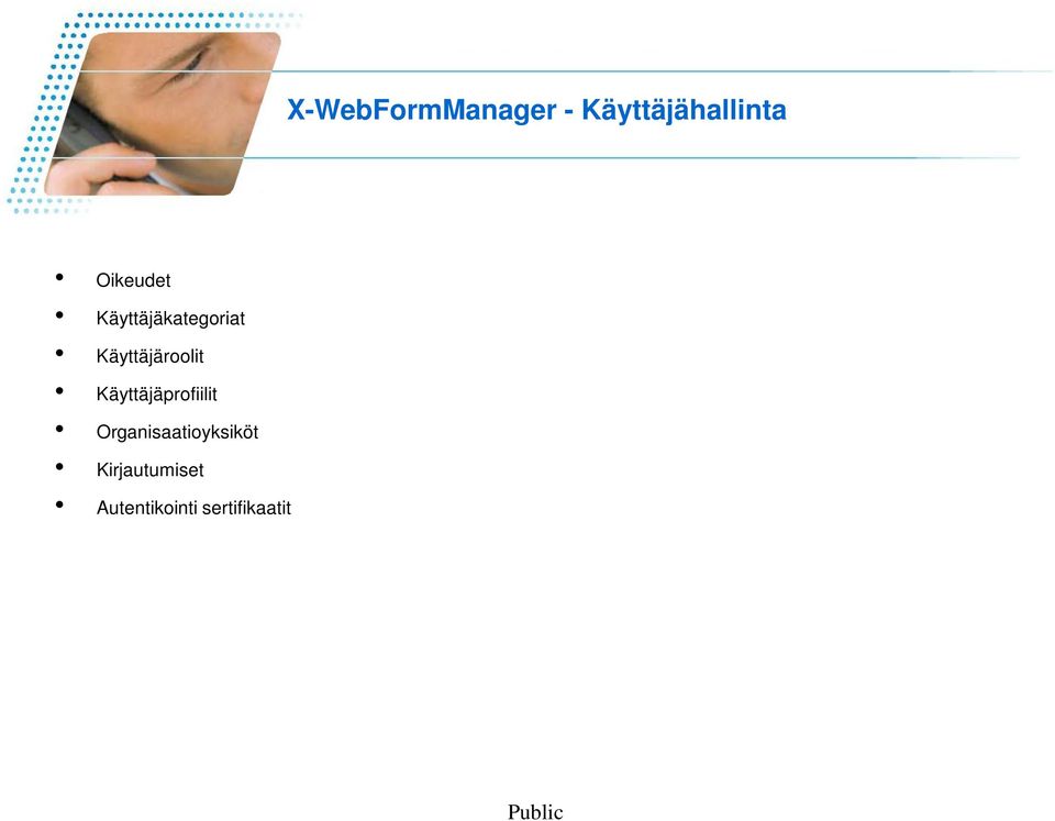 Käyttäjäroolit Käyttäjäprofiilit