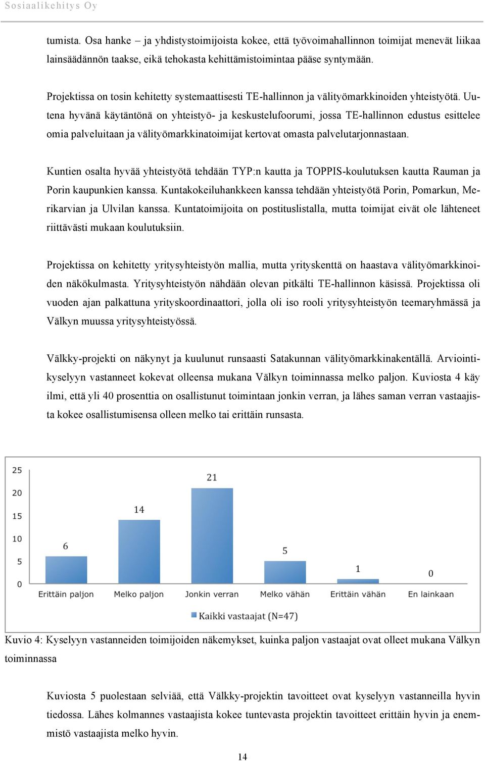 Uutena hyvänä käytäntönä on yhteistyö- ja keskustelufoorumi, jossa TE-hallinnon edustus esittelee omia palveluitaan ja välityömarkkinatoimijat kertovat omasta palvelutarjonnastaan.