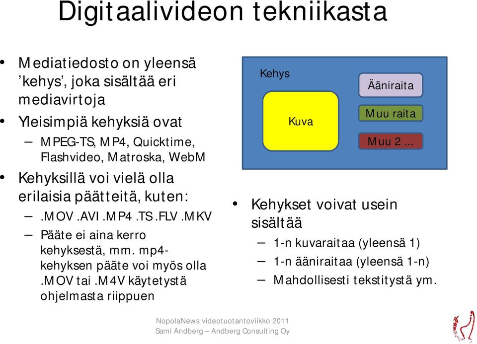 mkv Pääte ei aina kerro kehyksestä, mm. mp4- kehyksen pääte voi myös olla.mov tai.