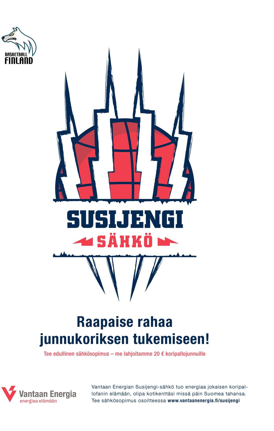 Energian Susijengi-sähkö tuo energiaa jokaisen koripallofanin elämään,