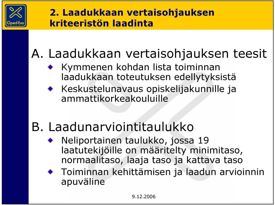 Keskustelunavaus opiskelijakunnille ja ammattikorkeakouluille B.