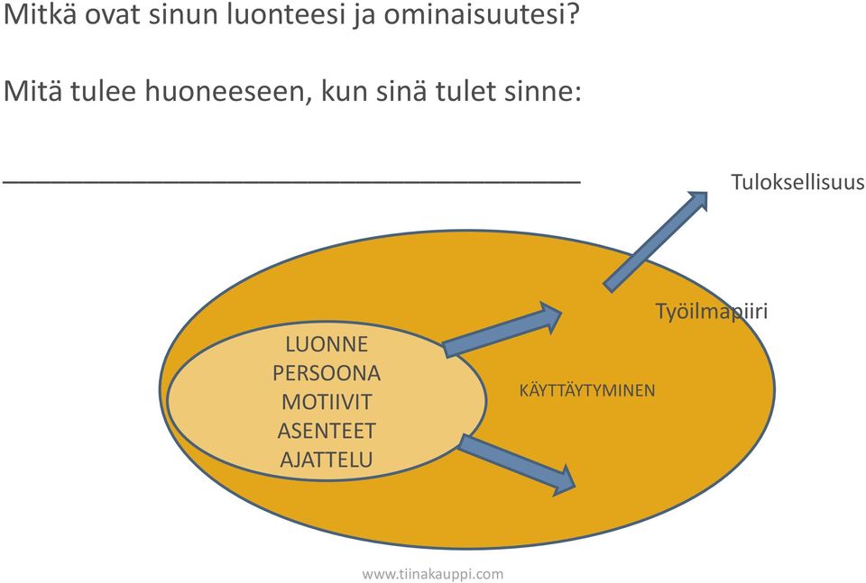 Tuloksellisuus LUONNE PERSOONA MOTIIVIT ASENTEET