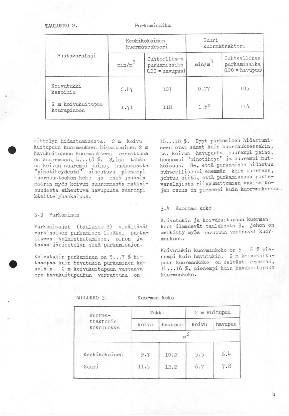 Syinä tähän on koivun suurempi paino, huonommasta "pinotiheydestä" aiheutuva pienempi kuormaustaakan koko ja ehkä jossain määrin myös koivun suuremmasta mutkaisuudesta aiheutuva havupuuta suurempi