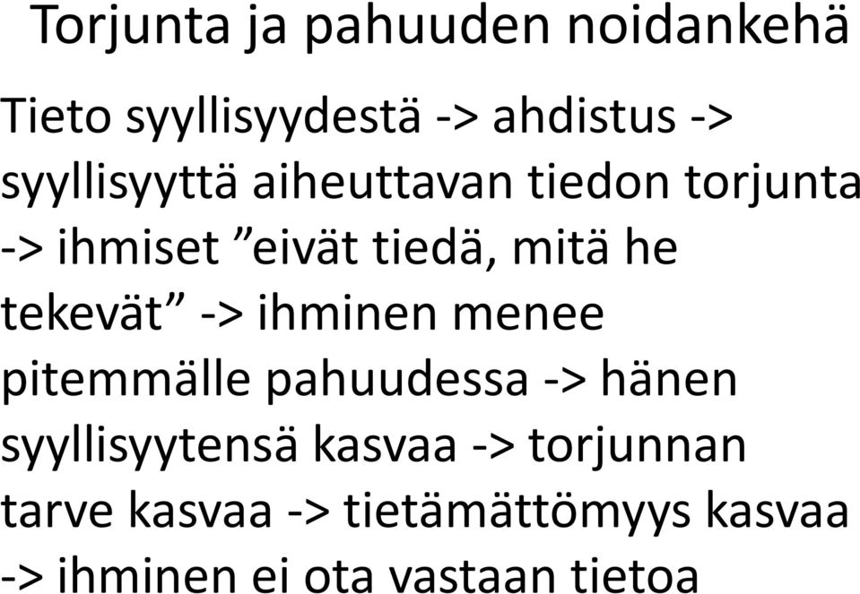 tekevät -> ihminen menee pitemmälle pahuudessa -> hänen syyllisyytensä