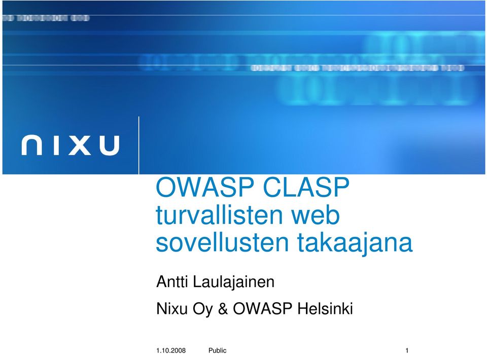Antti Laulajainen Nixu Oy &